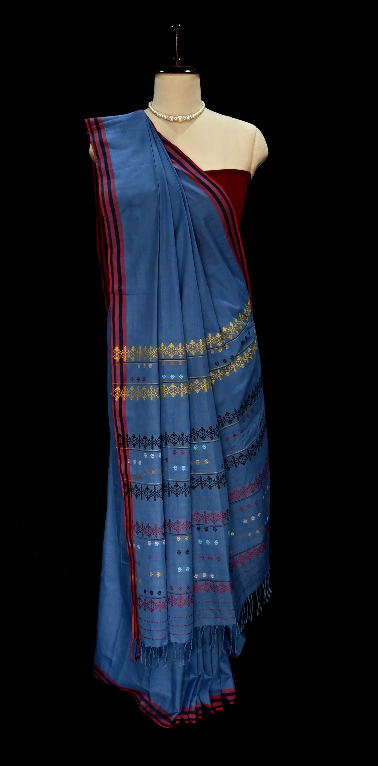 COTTON SAREE SKY BLUE