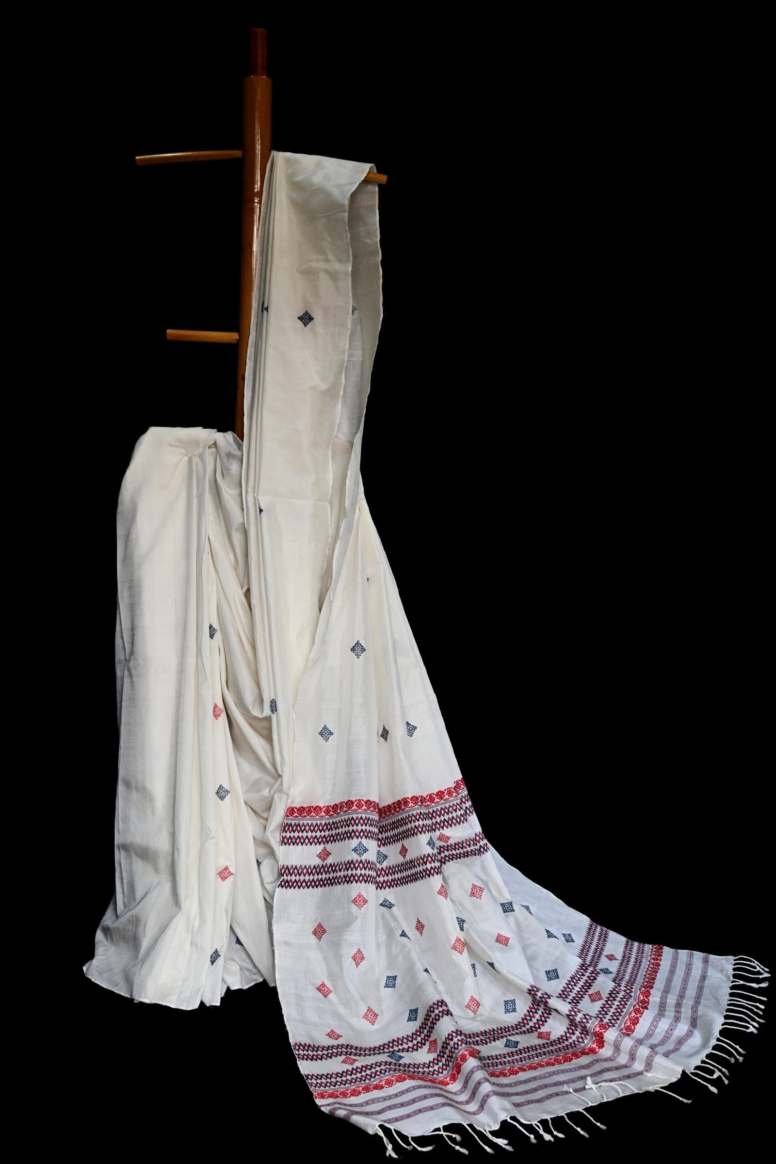 COTTON SILK SAREE WHITE - Image 2