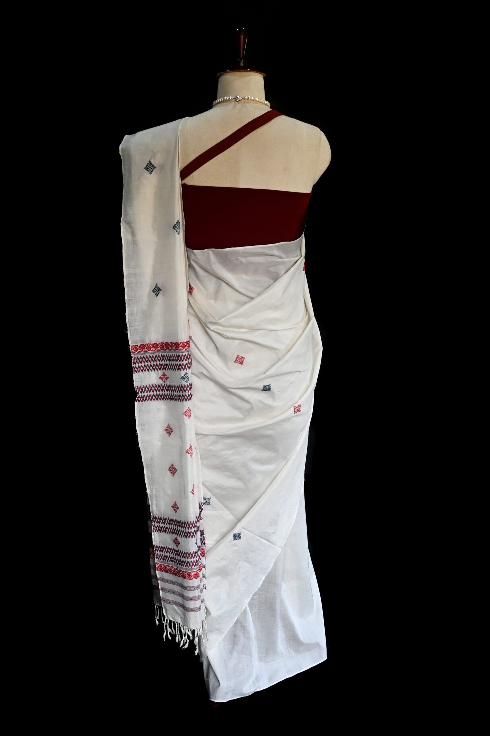 COTTON SILK SAREE WHITE - Image 3