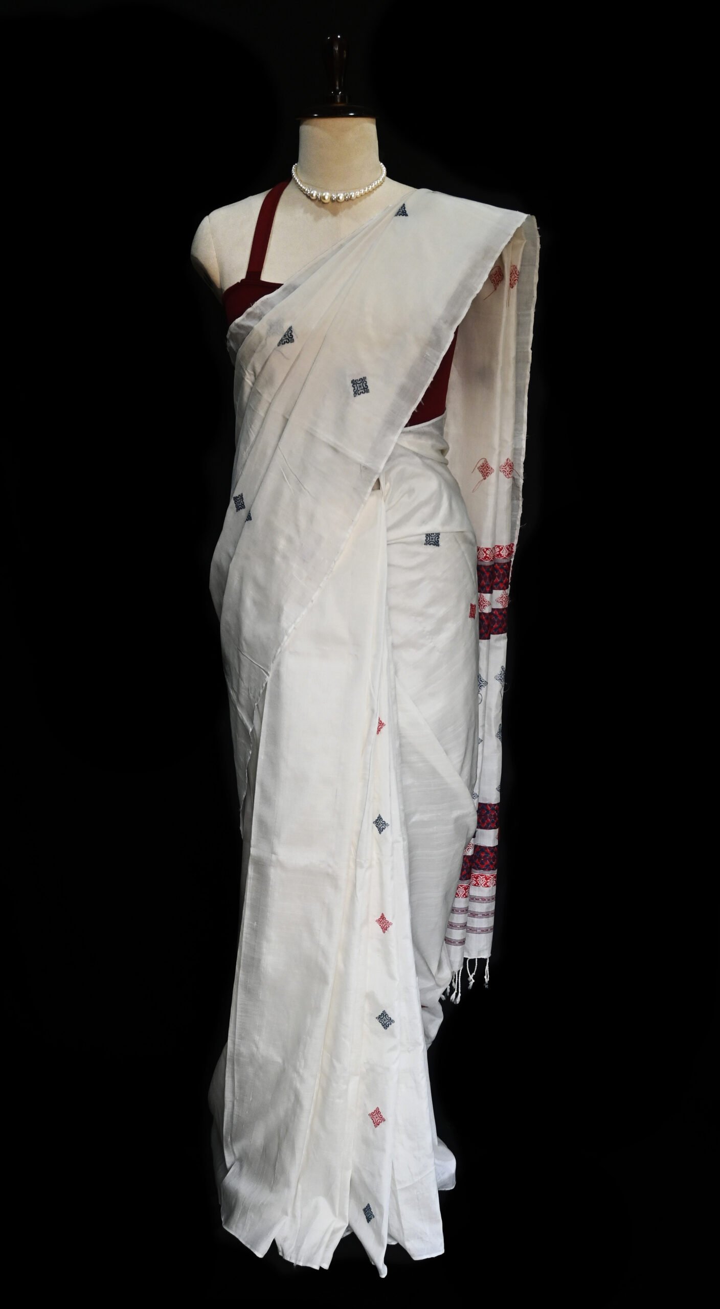COTTON SILK SAREE WHITE - Image 4