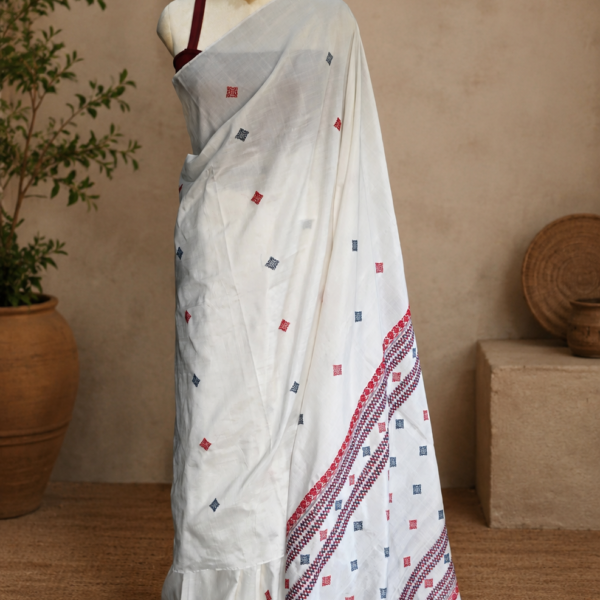 COTTON SILK SAREE WHITE