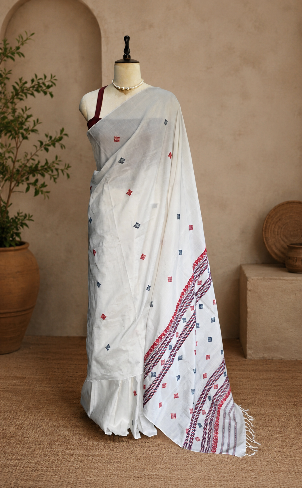 COTTON SILK SAREE WHITE