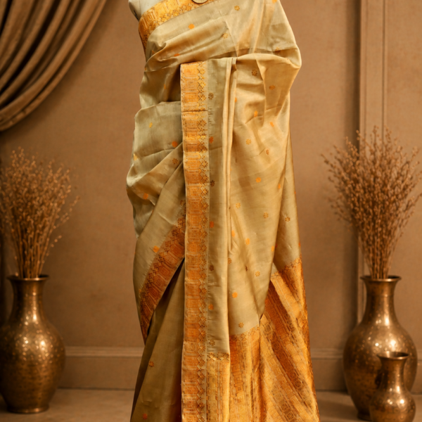 TASAR SAREE ORANGE WORK