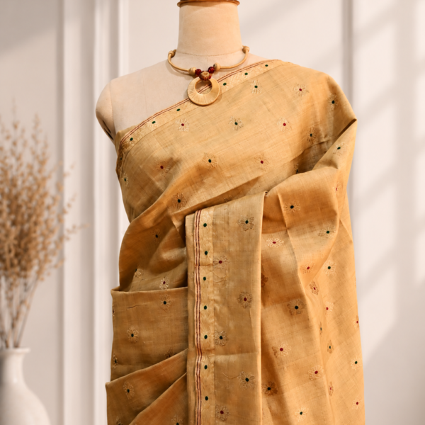 Alternative view of MUGA SAREE FLORAL