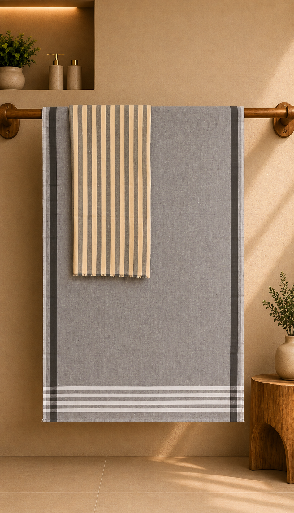 COTTON BATH TOWEL WITH COTTON FACE TOWEL (COMBO) - Image 2