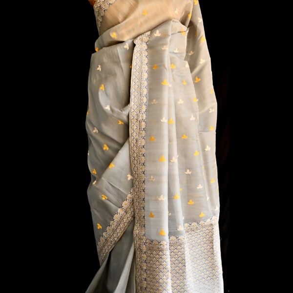 MULBERRY RAW SAREE SILVER