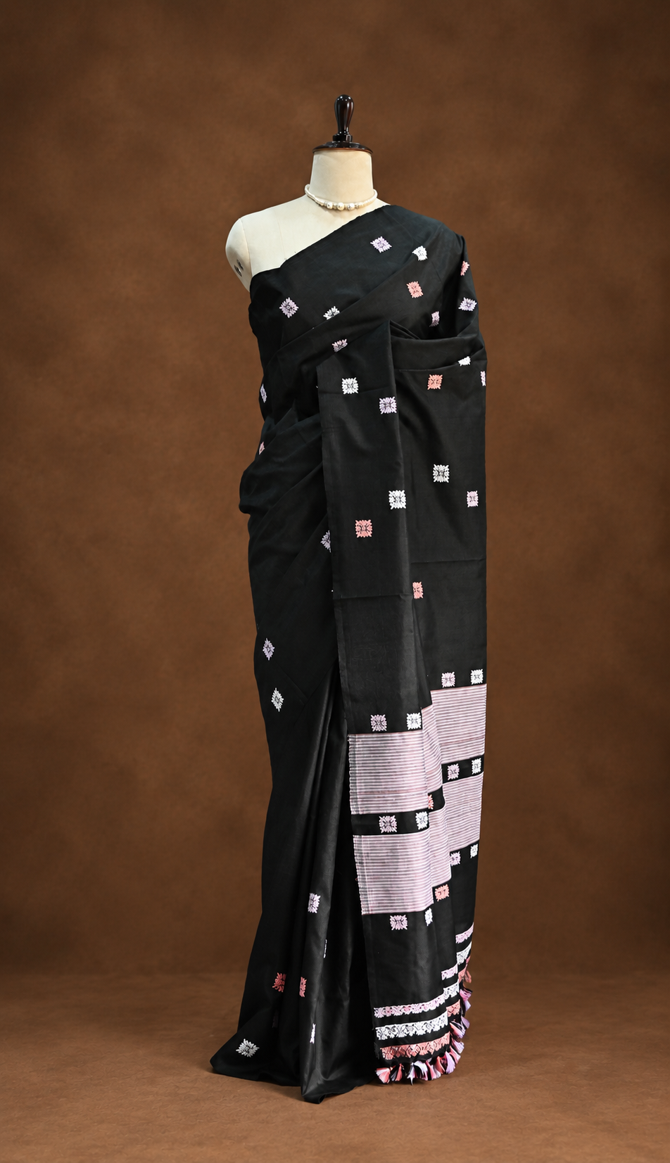 MULBERRY SILK SAREE BLACK - Image 2