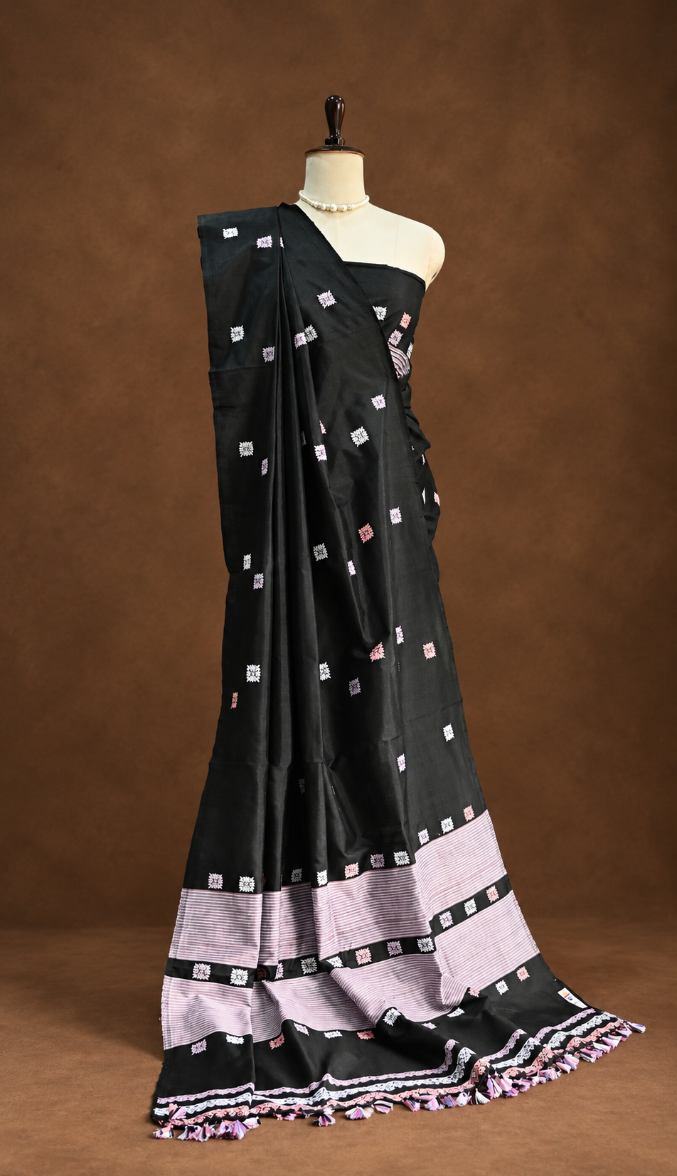 MULBERRY SILK SAREE BLACK - Image 5